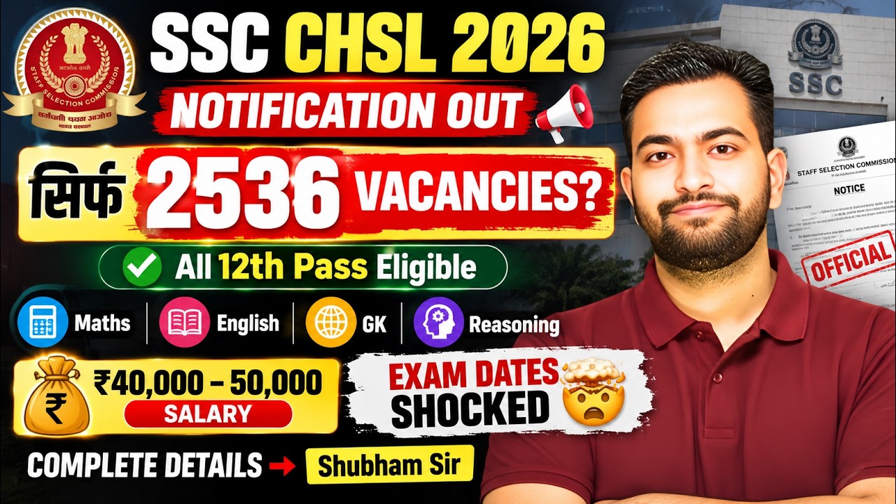 SSC CHSL 2026 Notification Out| Complete Details| Shubham Sir