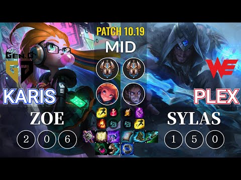 GEN Karis Zoe vs WE Plex Sylas Mid - KR Patch 10.19