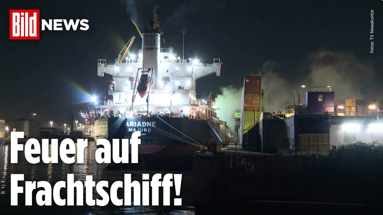 Großeinsatz in Hamburg: Feuer bricht auf Frachter „ARIADNE“ aus!