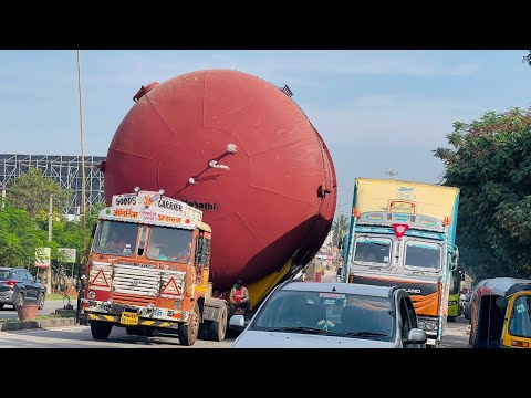 Biggest Heavy Equipment Machine Transportting In Truck To Hyderabad huge Load | Vijayawada Highway