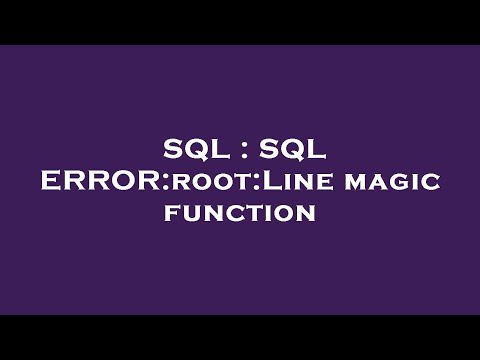 Sql Sql Errorrootline Magic Function