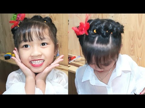 Kiểu cột tóc đơn giản cho bé gái đi học đi chơi | Easy Braided Hairstyle