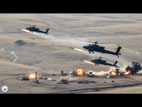 Russia on High Alert! Dozens of US Army AH-64 Apache Helicopters in Action