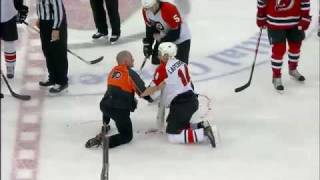 Paul Martin's Slap Shot Hits Ian Laperriere In The Face (April,22,2010)