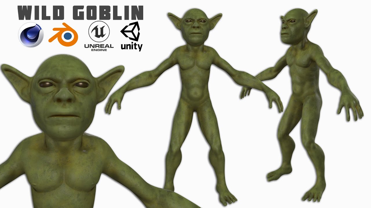 Wild Goblin with control rig I Epic skeleton 3D Model