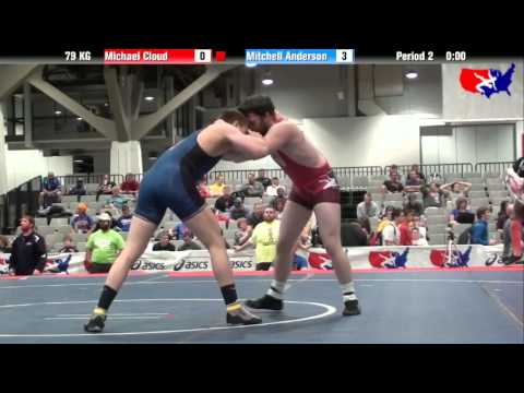 Michael Cloud vs. Mitchell Anderson at 2013 Junior Nationals - FILA - GR