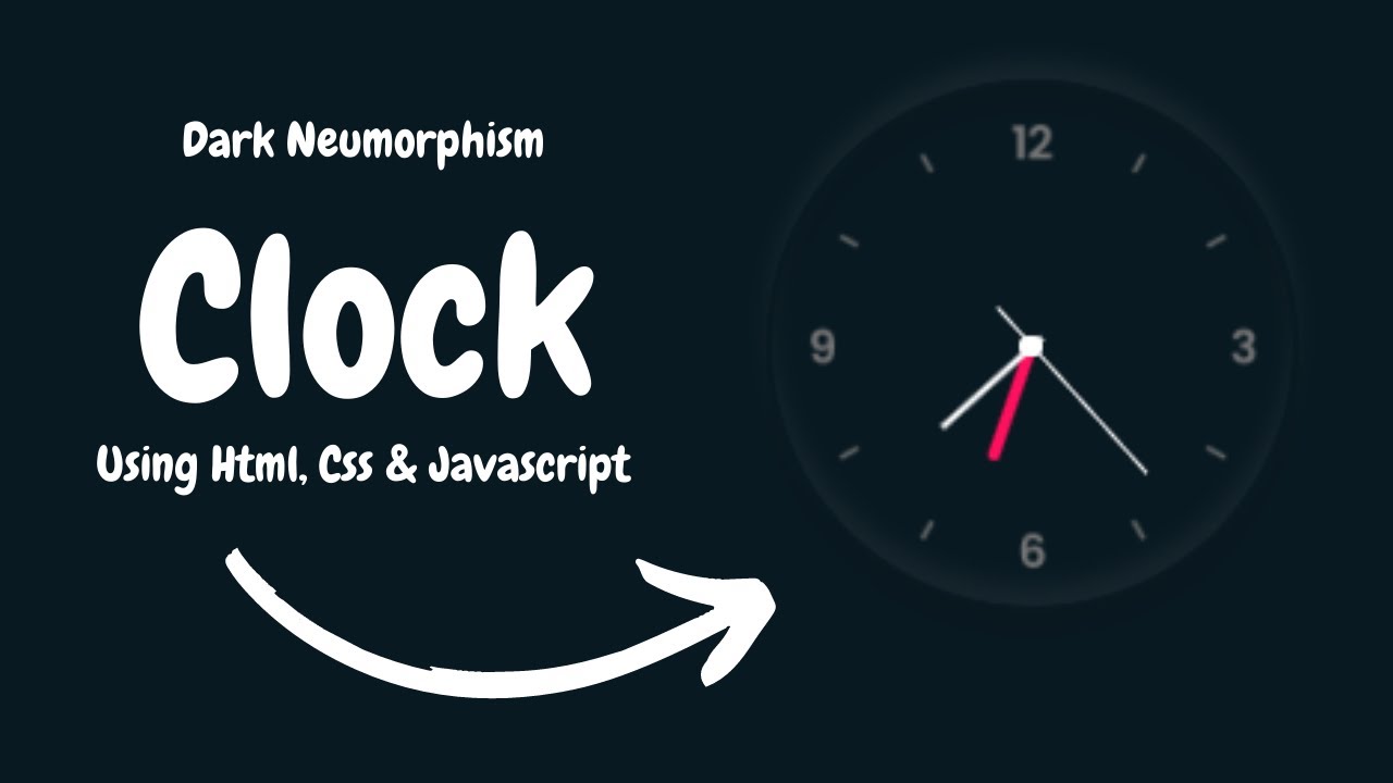 Javascript Clock | CSS Neumorphism Working Analog Clock UI Design
