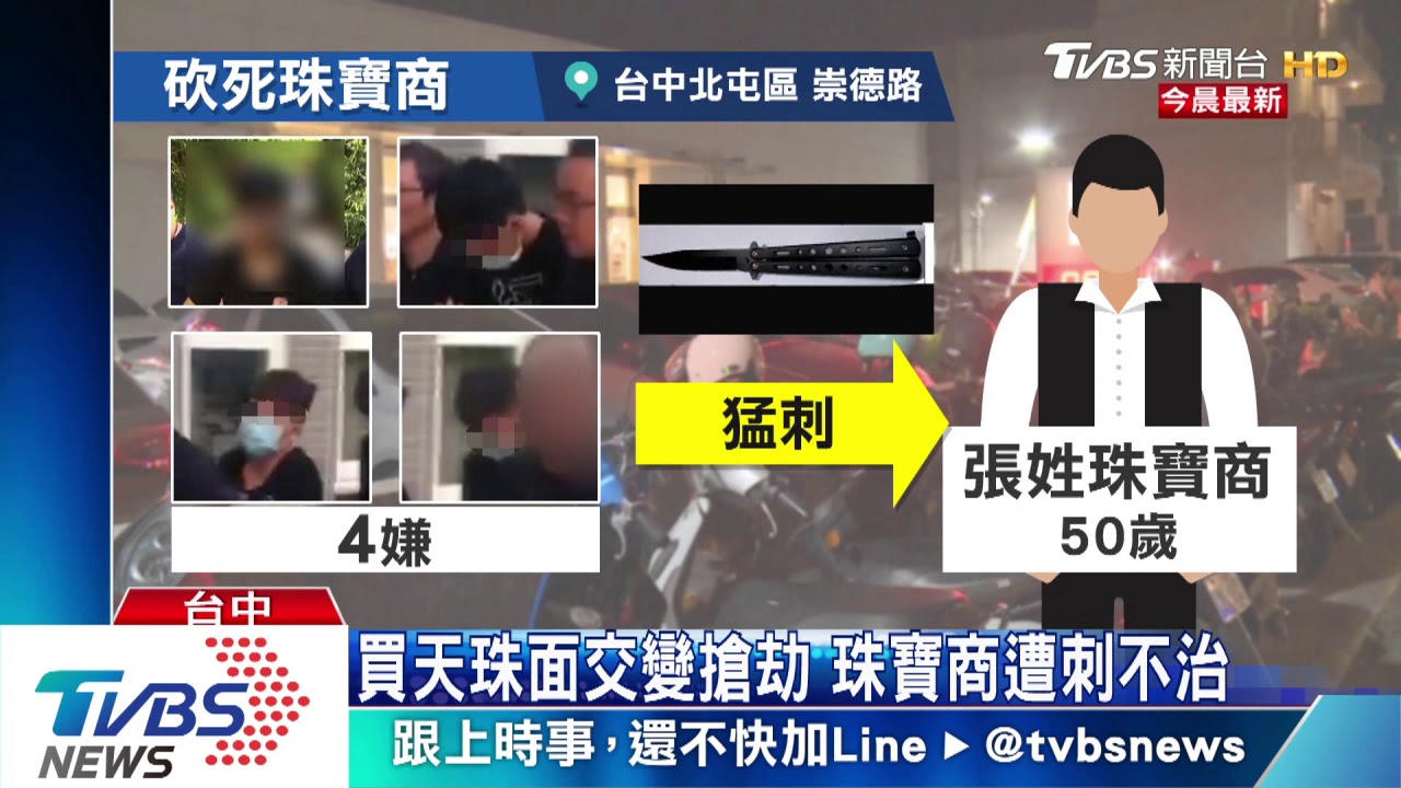 搶天珠殺珠寶商 4嫌落網車內藏新鐵鏟