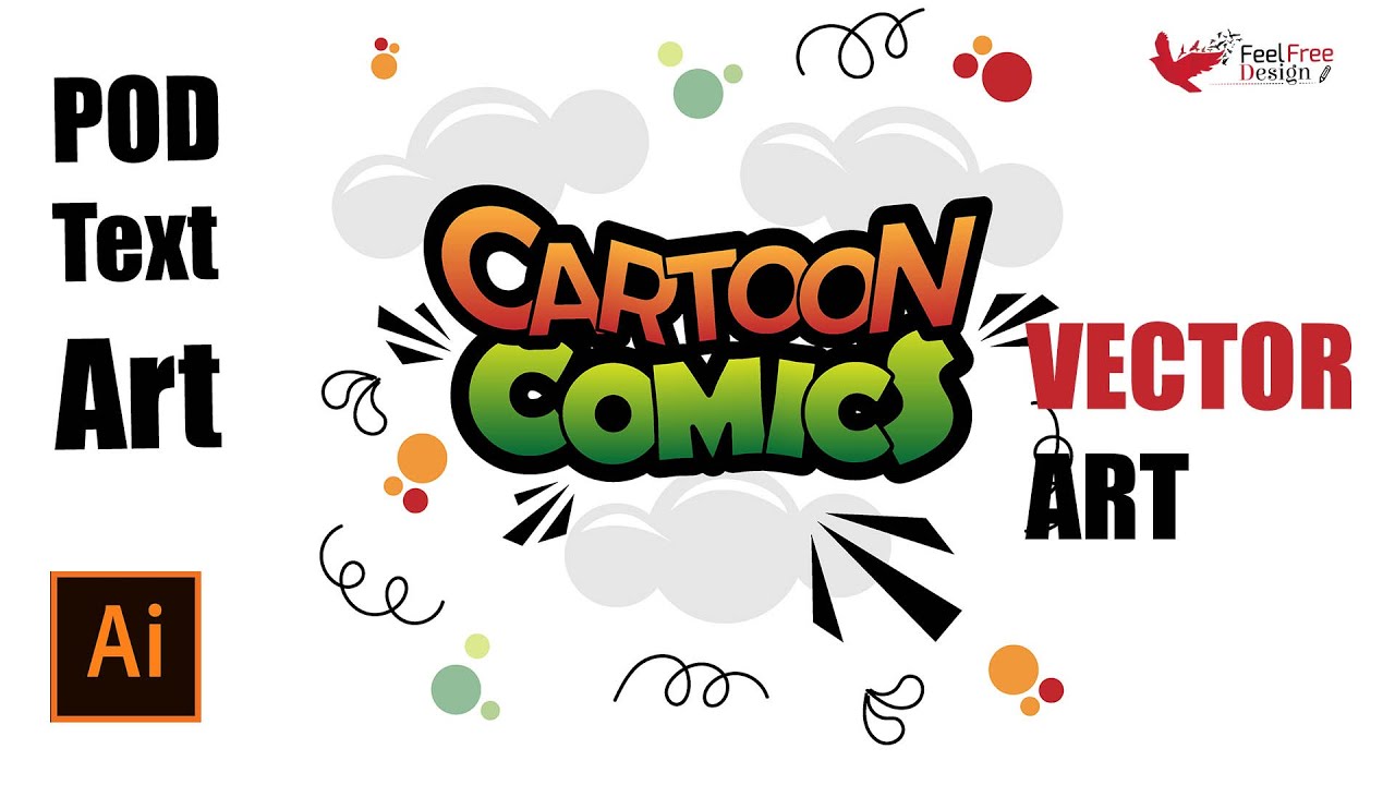 How to create cartoon Style text effect in Illustrator | Comic Book Text Effect Tutorial | Vector