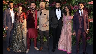 Indian Cricketers At Virat And Anushka's Reception In Mumbai