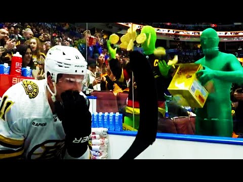 The Green Men Taunting Trent Frederic (FULL CLIP) Bruins vs Canucks | NHL Highlights