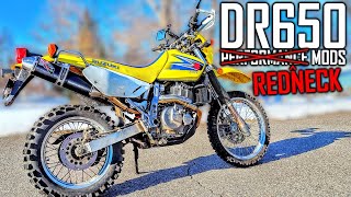 Suzuki DR650 Gets Full Exhaust System & Redneck Performance Mods!