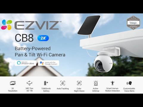 EZVIZ CB8 2K-WLAN-Überwachungskamera für den Außenbereich mit Akku und EZVIZ-Solarpanel – Unboxing