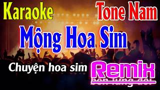 Mộng Hoa Sim ( Remix Chậm ) Karaoke Tone Nam ( Fm ) Beat Hay | Karaoke Lâm Organ 