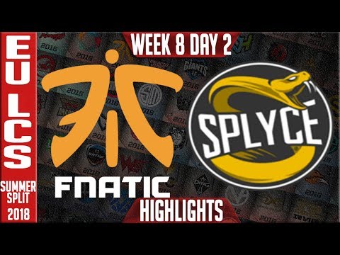 FNC vs SPY Highlights | EU LCS summer 2018 Week 8 Day 2 | Fnatic vs Splyce