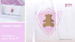 Kit Berço Urso Escudo Rosa | Ref: 56691