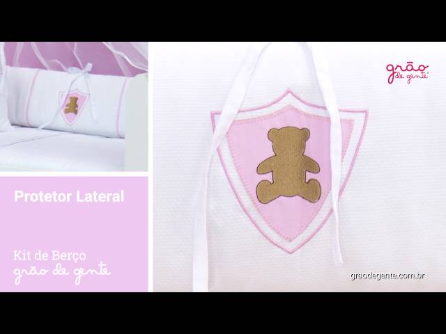 Kit Berço Urso Escudo Rosa | Ref: 56691