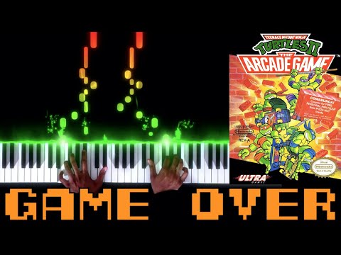 TMNT II: The Arcade Game (NES) - Game Over - Piano|Synthesia