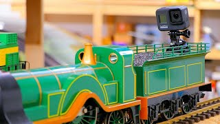 Model Train Video Shot With A GoPro Mounted On The Locomotive