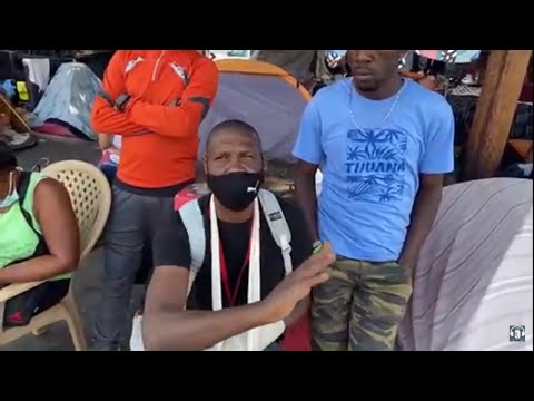 Live at the migrant camp asking migrants from Haiti about the  assassination of  the president Haiti