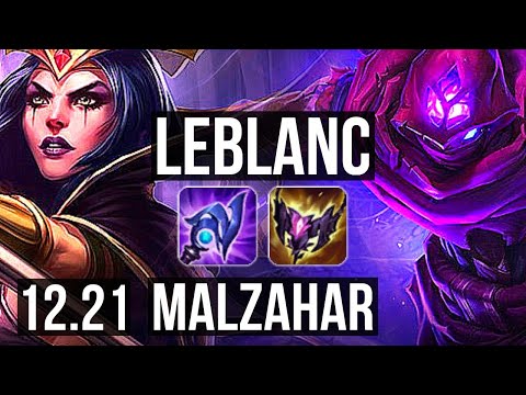 LEBLANC vs MALZAHAR (MID) | 4/0/5, 500+ games | EUW Master | 12.21