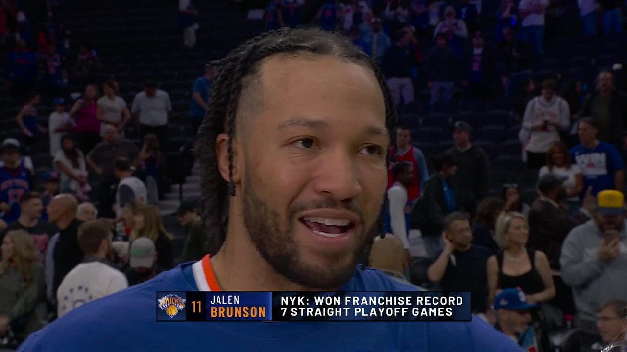Jalen Brunson reacts to the Knicks sweeping the 76ers to advance to the ECF 💪 | NBA on ESPN