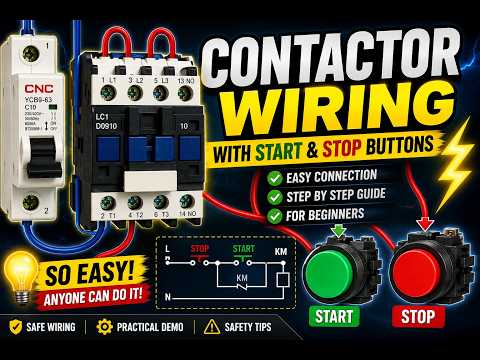⚡ How to Wire a Contactor with Start & Stop Buttons | Easy Electrical Wiring Guide #diy