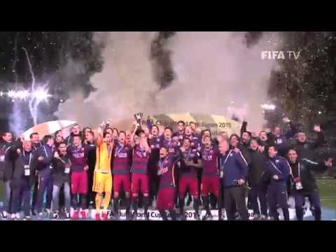 Barça celebrando el título de mundial de clubes