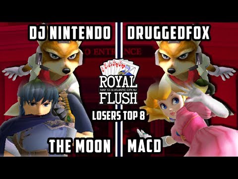 Royal Flush SSBM Doubles - DJ Nintendo & MSF | The Moon Vs. Druggedfox & SPY | MacD - Melee LT8