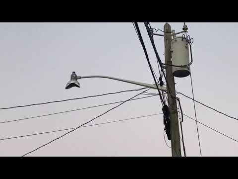 Vintage "Hat" Incandescent Streetlight Turning On in Pennington, NJ