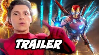Spider-Man Far From Home Trailer 2 - Avengers Endgame Iron Man Easter Eggs Breakdown