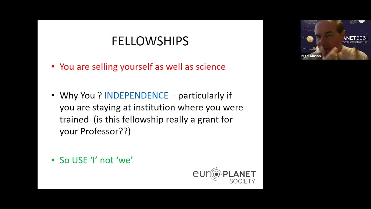 How to Apply for a Research Fellowship - Europlanet Society Webinar
