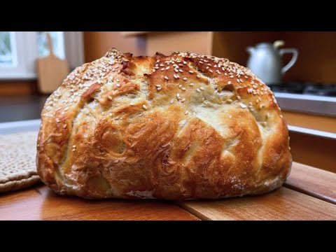 4 Ingredients! NO Knead, NO Wait Crispy Bread (Ready in 60 Minutes – Bakery Quality!)