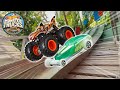 Hot Wheels Monster Trucks Race Against Cars 🤯 💥 - Monster Truck Videos for Kids | Hot Wheels