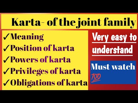 KARTA- of the Hindu joint family | Mitakshara | Family Law |