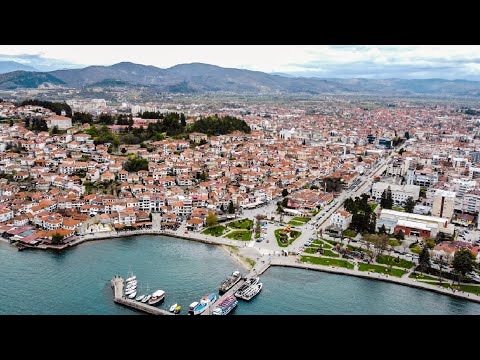 4K Ohrid Macedonia-Ohrid from Above- Short Drone Footage