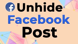 how to unhide Facebook post 2021| how to unhide post of Facebook 2021 | F HOQUE |