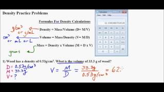 Density, Mass, and Volume Problems  Part 1