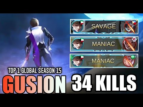 34KILLS!! SAVAGE FOUNTAIN DIVE GUSION INSANE SPEED AND DAMAGE SUPER BRUTAL~ GUSION BY ME GOOD