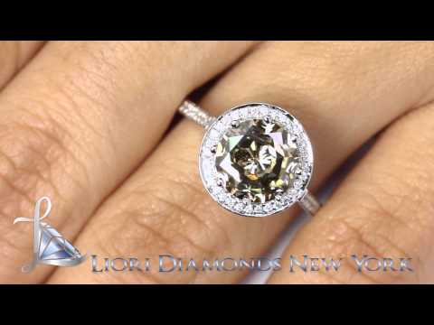FD-SOLD-001 - 3.20 Carat Natural Fancy Chocolate Brown Rose Cut Diamond Engagement Ring 18k