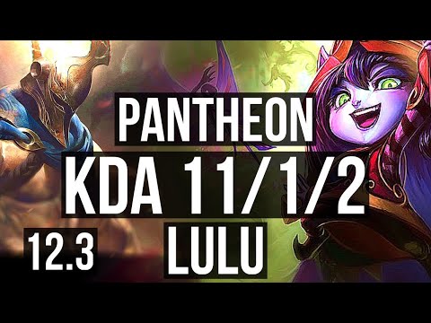 PANTHEON vs LULU (MID) | 70% winrate, 11/1/2, Legendary | KR Master | 12.3