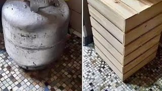 passo a passo de como fazer suporte para esconder botijo de gs