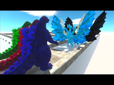 X3 GODZILLA DEATH RUN vs X3 GHIDORAH - Animal Revolt Battle Simulator