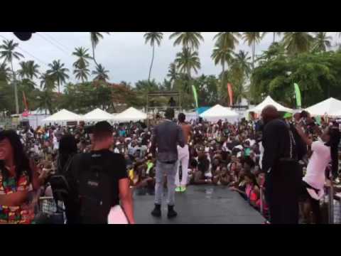 Stylish boss on stage with dexta daps at spring break 2016