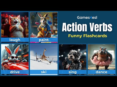 Action Verbs - Funny Flashcards
