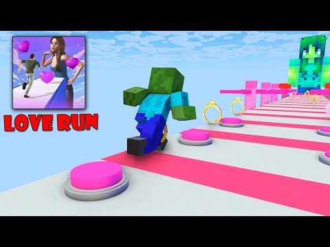 Minecraft Animation: BABY MONSTERS LOVE RUN CHALLENGE