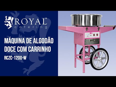 vídeo - Máquina de algodão doce com carrinho - 52 cm