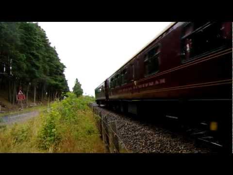 Class 57001 with 'The Royal Scotsman' at speed