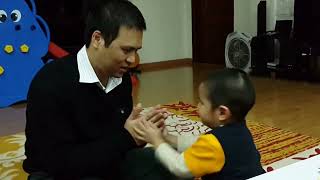 3 year old Oc playing with his dads figures