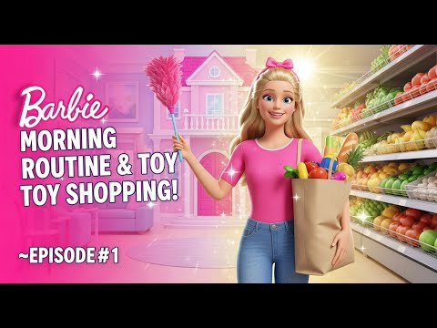 🎀 Barbie Dream World Episode 1: Cleaning Routine & Supermarket Toy Adventure! EPISODE # 1